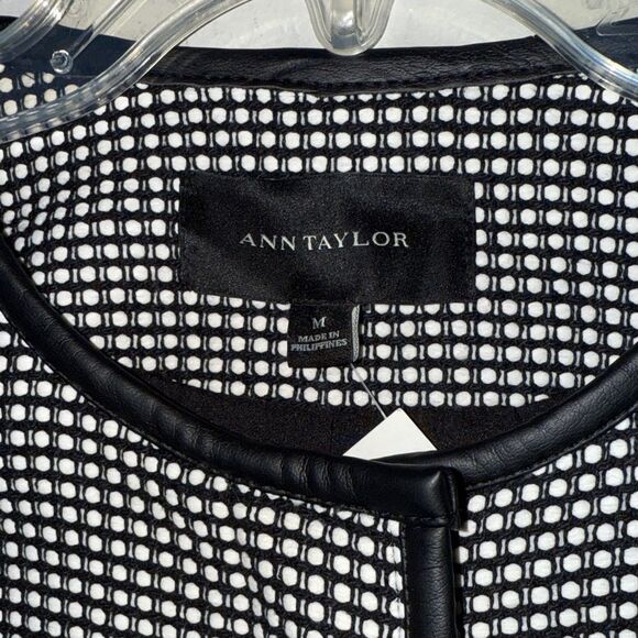 Ann Taylor Black and White Checkered Trench Coat - Picture 2 of 15